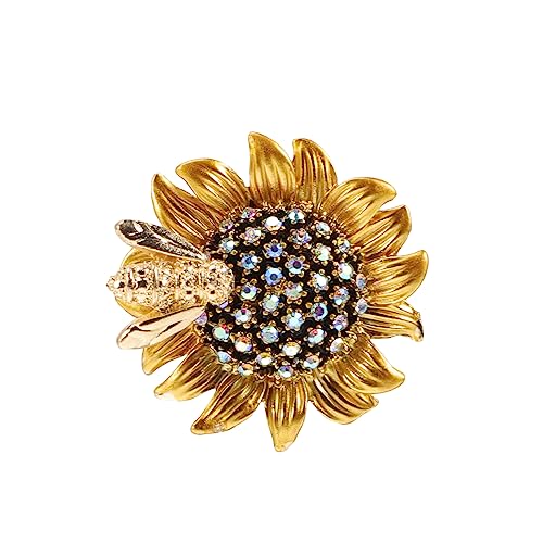 TOVINANNA Daisy Flower Brosche für Damen Funkelnde Rhinestone Anstecknadel Schmuck für Kleidung Einzigartiges Design für Besondere Anlässe für Frauen und Mädchen von TOVINANNA