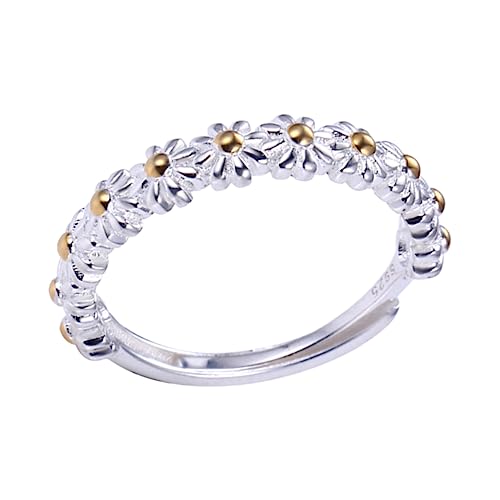 TOVINANNA Daisy Ring Damen Silber Verstellbar Eleganter Schmuck für Valentinstag Geburtstag und Festliche Anlässe Feminines Design Getragen Werden Kann von TOVINANNA