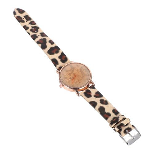 TOVINANNA Damen Armbanduhr mit Rundem Ziffernblatt und Leopard Druck PU Lederarmband Quarz Bewegung für Präzise Zeitmessung für Besondere Anlässe von TOVINANNA