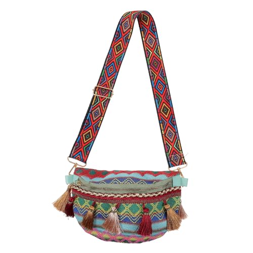 TOVINANNA Damen Crossbody Gürteltasche Polyester Verstellbare Hüfttasche mit Breitem Riemen für Reisen Schule und Einkäufe Multicolor Brusttasche für Damen von TOVINANNA