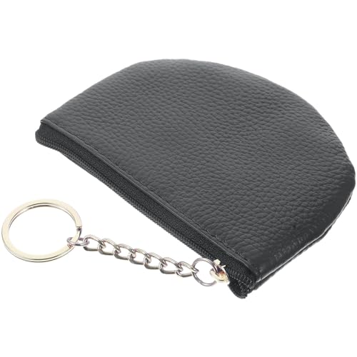 TOVINANNA Damen Geldbörse Klein mit Schlüsselanhänger Reißverschluss Münzbeutel für Frauen Praktische Geldtasche für Einkaufen und Reisen Schwarz Kompakt und Leicht von TOVINANNA