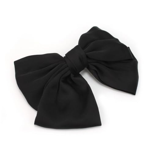 TOVINANNA Damen Satin Haarklammer Mit Großem Schleifen-design Haarspange Für Mädchen Elegante Haaraccessoires Schwarz Langlebig Einfach Zu Bedienen Für Täglichen Gebrauch Geeignet von TOVINANNA