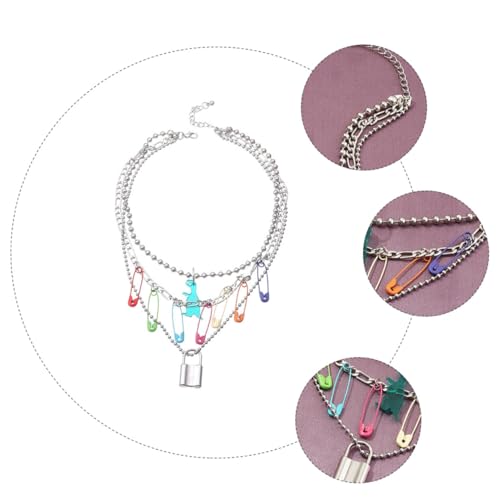 TOVINANNA Damen Halskette mit Farbigem Stecknadel Anhänger und Runden Perlen Kreative Halskette aus Langlebiger Legierung Modisches Schmuckstück für Partys und Festlichkeiten TOVINANNA Damen Halskette mit Farbigem Stecknadel Anhänger und Runden Perlen Kreative Halskette aus Langlebiger Legierung Modisches Schmuckstück für Partys und Festlichkeiten von TOVINANNA