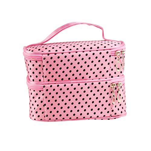TOVINANNA Handheld Kosmetiktasche Für Frauen Doppelschichtige Toilettentasche Tragbarer Make-up Organizer Mit Reißverschluss Große Kapazität Für Reisen Und Zuhause von TOVINANNA