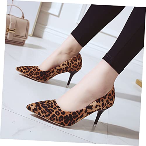 TOVINANNA Damen Leopard Print High Heels Spitze Zehen Single High Heel Schuhe Eleganter Absatz für Party Hochzeit und Festliche Anlässe von TOVINANNA