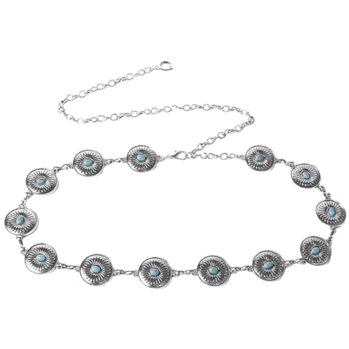 TOVINANNA Damen Metallkette mit Agatestein Dekoration Verstellbarer Taillengürtel für Verschiedene Anlässe Elegantes und Einzigartiges Design Hohe Haltbarkeit und Stilvolle von TOVINANNA