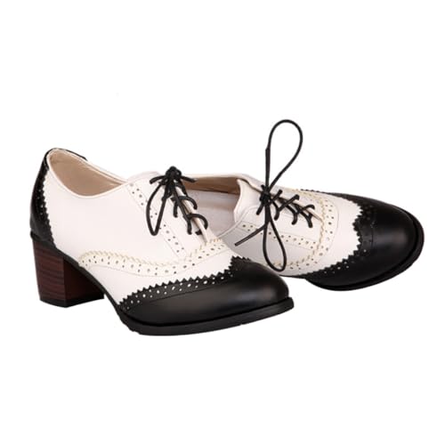 TOVINANNA Damen Pumps mit Robustem Obermaterial Rutschfester Sohle und Bequemem Blockabsatz High Heels für Business Party und Alltag Stilvoller Damenschuh in Schwarz von TOVINANNA