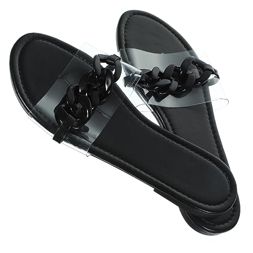 TOVINANNA Damen Sandalen Flach Rutschfeste Sohle Komfortable Sommer Schuhe Freizeit Elegant Transparent TOVINANNA Damen Sandalen Flach Rutschfeste Sohle Komfortable Sommer Schuhe Freizeit Elegant Transparent von TOVINANNA