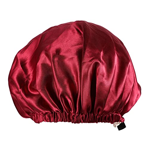 TOVINANNA Schlafmütze Damen Satin Doppellagig Elastischer Rand Haarhaube Zum Schlafen Baden Haarschutz Passend Für Langes Haar Zöpfe Dreadlocks von TOVINANNA