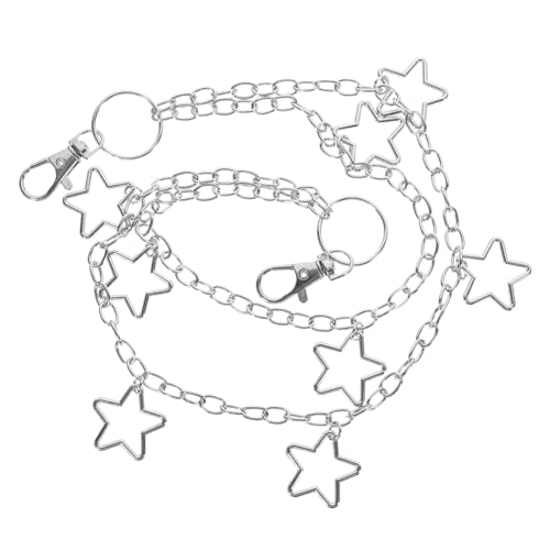 TOVINANNA Doppellagige Hosenkette mit Sternmotiv für Damen und Herren Robuste Legierung Unisex Jeanskette Geldbörsenkette Dekorative Gürtelkette für Jeans und Hosen von TOVINANNA