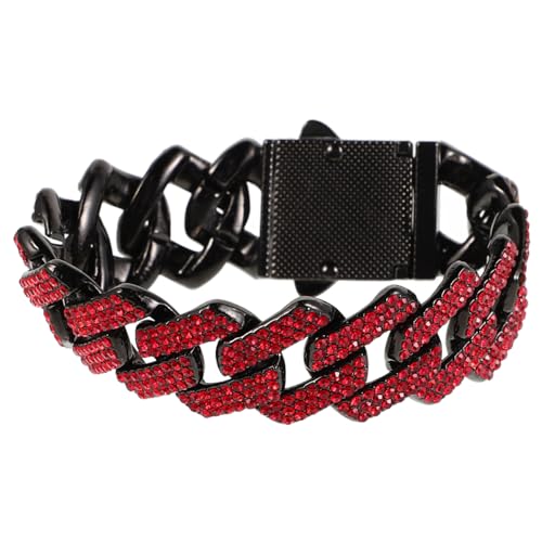TOVINANNA Kubanisches Gliederarmband 20mm für Männer Iced Put Armband Langlebig Strasssteine Hip Hop Schmuck Modisches Accessoire von TOVINANNA