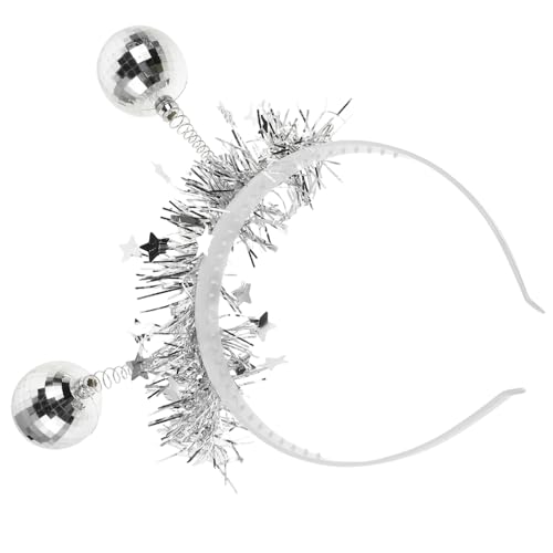 TOVINANNA Discokugel Stirnband 70Er Jahre Disko Kostümzubehör Retro Disko Kopfbedeckung Disco Tiara Krone Vintage Diskokugel Kopfbedeckung Kostümparty Requisite Stirnband von TOVINANNA