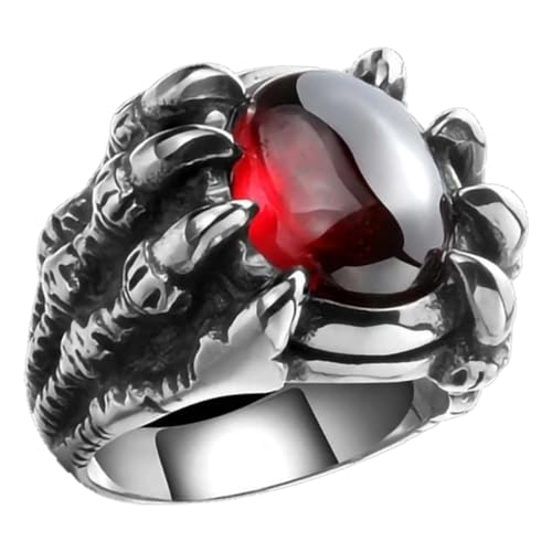 TOVINANNA Drachenkrallenring mit Edelstein Gothic Punk Ring für Herren für Besondere Anlässe Partys und Tägliches Tragen Kreatives für Freunde und Familie von TOVINANNA