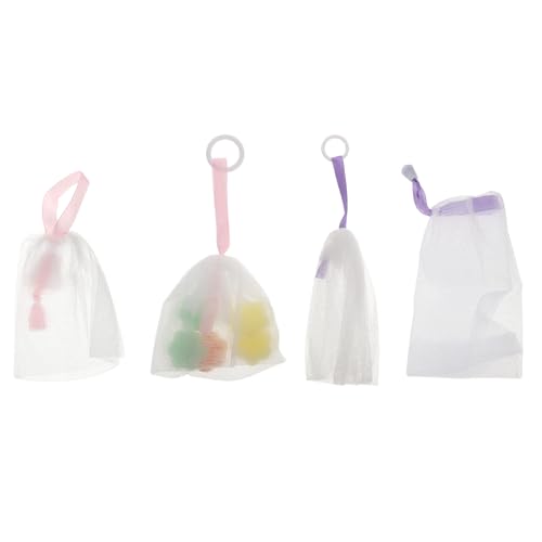 TOVINANNA Duschnetzbeutel Lidschatten Einfache Seife Blasenschaumnetz Schaumnetz Für Seife Körper Gesichtsschwämme Zur Reinigung Geschirr Abtropfen Lassen Handgefertigtes Seifennetz Nylon von TOVINANNA