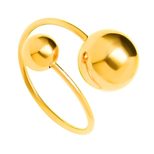 TOVINANNA Einstellbarer Finger Ring für Damen Goldfarbener Bead Ring und Elegantes Schmuckstück Geeignet für Verschiedene Fingergrößen Langlebig und Praktisch von TOVINANNA