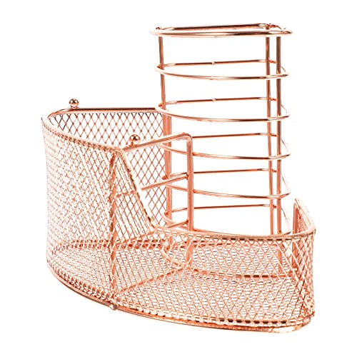 TOVINANNA Roségoldfarbener Make-up-pinselhalter Aus Eisen Organizer Für Schreibtisch Stiftebecher Make-up-organizer Aufbewahrungsgitter-design von TOVINANNA