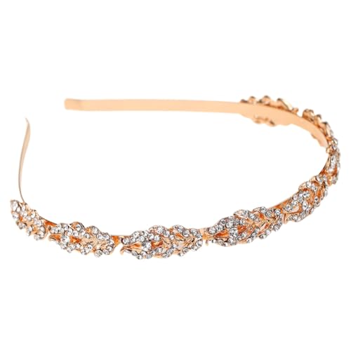 TOVINANNA Elastische Stirnbänder Für Damen Party Bands Kostüm Damen Stirnband Mode Outfit Rave Schmuck Rosa Stirnband Lüfter Frauen Strass Stirnband Dekorationen Frau Stirnband Golden Metall von TOVINANNA