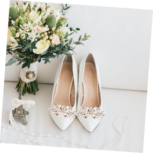 TOVINANNA Elegante Strass Schuhclips für Damen Goldfarbene Abnehmbare Braut Schuhdekoration Modische Schuhschmuck Accessoires für Hochzeit und Besondere Anlässe von TOVINANNA