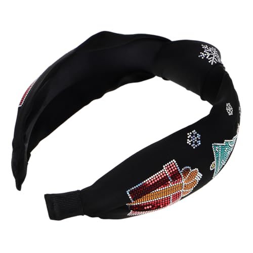 TOVINANNA Eleganter Knotted Weihnachts Haarreifen mit Breitem Knoten Glitzernde Haaraccessoires für Festliche Anlässe Feiertagsfeiern für Damen der Weihnachtszeit von TOVINANNA