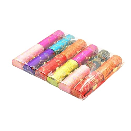 TOVINANNA Luxus Lippenstift Fall Set 12 Pcs Retro Seide Bestickt Lippenstift Boxen Kompakte Spiegel Frauen von TOVINANNA