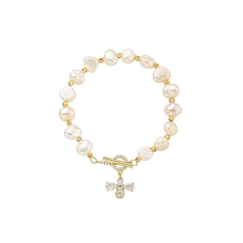 TOVINANNA Elegantes Perlenarmband Damen mit funkelndem Bienenmotiv Hautfreundlich Langlebig Modisches Schmuckstück für Handgelenk und Alltag Feine Verarbeitung Geschenkidee von TOVINANNA