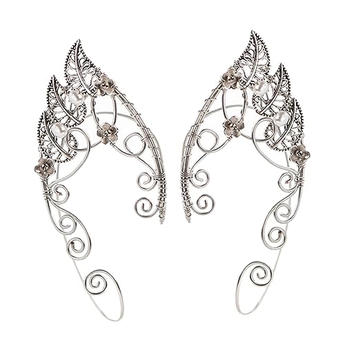 TOVINANNA Elfenohr Ohrclips Vintage Leaf Ear Non Piercing Ohrringe für Damen Clip Ohrschmuck Ohraccessoires für Cosplay und Besondere Anlässe von TOVINANNA