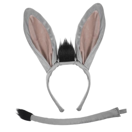 TOVINANNA Esel Kostüm Set Mit Tierohren Stirnband Und Plüsch Eselhaarbänder Für Erwachsene Osterkopfschmuck Und Halloween-eselkostüm Cosplay-kopfschmuck Für Partys Und von TOVINANNA