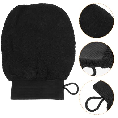 TOVINANNA Exfolierende Badehandschuhe für Dusche und Körperpeeling Sanfte Entfernung Abgestorbener Haut für Männer und Schwarz mit Elastischem Bund und Komfortablem Viskose Material von TOVINANNA