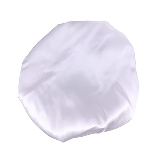 TOVINANNA Extra Große Satinierte Schlafhaube Aus Kunstseide Mit Elastischem Bund Für Haarpflege Und Bad Silberfarben Für Damen Und Frauen von TOVINANNA