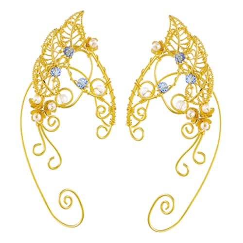 TOVINANNA Fairy Ear Damen Ohrclips für Ohrlöcher Leichte Handgefertigte Elfenohren Ohrhänger mit Dreiblättrigem Design Langlebiges Legierungsmaterial Eleganter Schmuck für Frauen und TOVINANNA Fairy Ear Damen Ohrclips für Ohrlöcher Leichte Handgefertigte Elfenohren Ohrhänger mit Dreiblättrigem Design Langlebiges Legierungsmaterial Eleganter Schmuck für Frauen und von TOVINANNA
