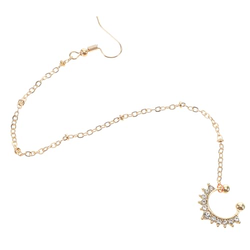 TOVINANNA Falscher Nasenring mit Strass Metall Verziert Indian Dance Stil Leichte Komfortable Fake Septum Nasenringe mit Kette Nasenschmuck Piercing frei Goldfarben Damen Schmuck TOVINANNA Falscher Nasenring mit Strass Metall Verziert Indian Dance Stil Leichte Komfortable Fake Septum Nasenringe mit Kette Nasenschmuck Piercing frei Goldfarben Damen Schmuck von TOVINANNA