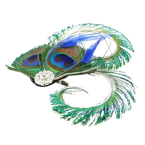 TOVINANNA Fascinator Haarclip mit Blauem Pfauenfeder Design Leichter Cocktail und Tea Party Kopfschmuck für Damen Fester Halt Vielseitig Tragbar für Tanz und Feierlichkeiten von TOVINANNA