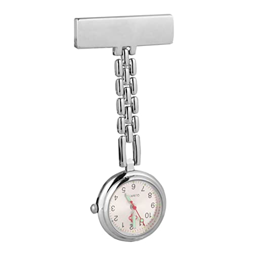 TOVINANNA Fashionable Nurse Pocket Watch mit Sicherheitsnadel Luminous Taschenuhr Zinklegierung für Ärzte und Krankenschwestern Silberne Hängende Uhr Leicht Ablesbar bei Nacht von TOVINANNA