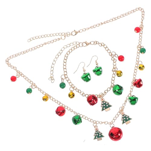 TOVINANNA Festliches Weihnachts Schmuckset Damen mit Glockenanhänger Armband Kette und Ohrringen in Einzigartiger Farbblock Optik Detailverliebt Verarbeitet für Festliche Anlässe und Xmas TOVINANNA Festliches Weihnachts Schmuckset Damen mit Glockenanhänger Armband Kette und Ohrringen in Einzigartiger Farbblock Optik Detailverliebt Verarbeitet für Festliche Anlässe und Xmas von TOVINANNA