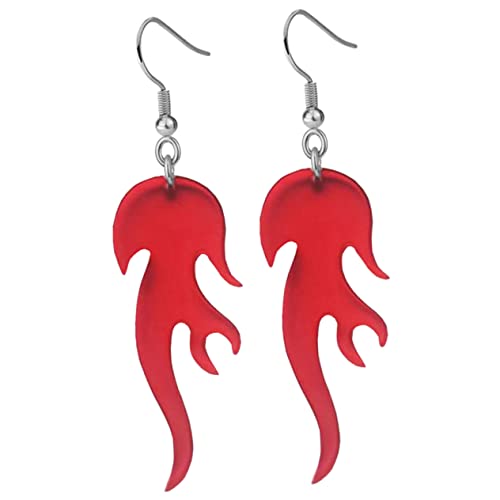 TOVINANNA Damen Flammen Ohrringe Kunststoff Baumelnd Tropfen Ohrhänger Für Frauen Mädchen Flammen Ohrschmuck von TOVINANNA