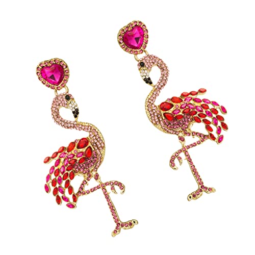 TOVINANNA Flamingo-förmige Ohrringe Für Frauen Stylische Ohrhänger Rot Lässiger Schmuck Party-ohrschmuck Ohrschmuck Aus Hochwertigem Material von TOVINANNA