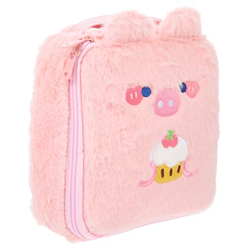 TOVINANNA Flauschige Make-Up-Tasche Quadratischer Mini-Plüschbeutel Reise-Kulturbeutel-Organizer Süße Kosmetiktasche Mit Reißverschluss Zur Aufbewahrung Von Damen-Geldbörsen von TOVINANNA