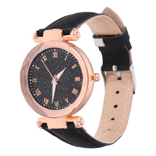 TOVINANNA Frauen Armbanduhr mit Schwarzem Römischen Verstellbare Quarzuhr für Damen Handgelenkuhr und für Feiertage und Anlässe von TOVINANNA