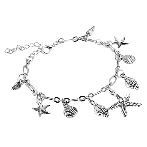 TOVINANNA Fußkettchen Damen mit Muscheln und Verstellbare Knöchelkette für Sommer Strand und Besondere Anlässe Elegantes Fußschmuck Accessoire für Frauen und Mädchen von TOVINANNA