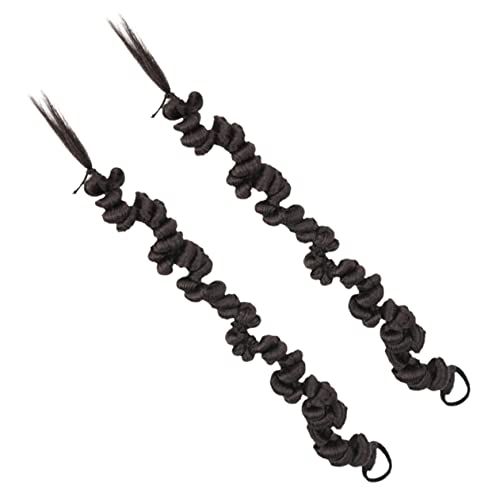 TOVINANNA 2stücke Geflochtene Haarverlängerungen Ponytail Mit Haargummi Unregelmäßige Zopf-extensions Für Damen Einfaches Styling Für Hochzeiten Und Partys von TOVINANNA