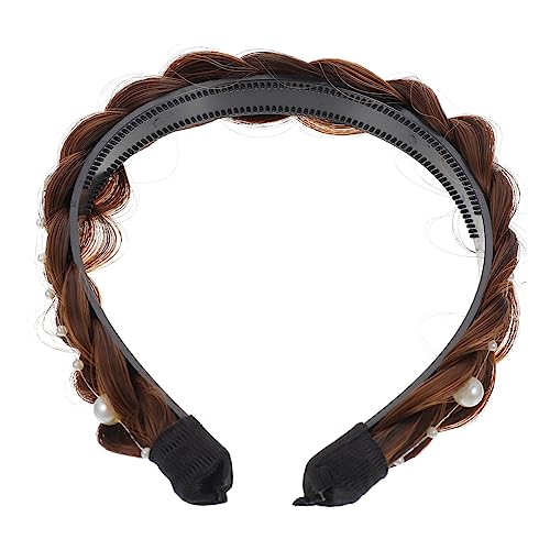 TOVINANNA Breites Geflochtenes Haarband Für Frauen Fischgräten-design Rutschfest Für Partys Und Alltag Elegantes Haarschmuckstück Für Mädchen Und Damen Mit Perlen von TOVINANNA