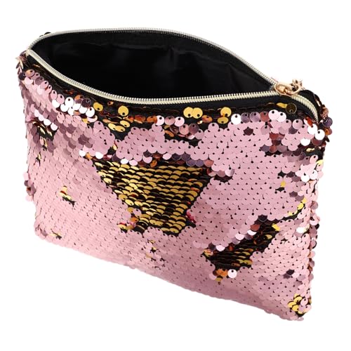 TOVINANNA Fashion Handtasche Mit Pailletten Kreative Kosmetiktasche Für Frauen Langlebige Aufbewahrung Für Münzen Makeup Und Mehr Für Alltag Und Besondere Anlässe Gelb von TOVINANNA