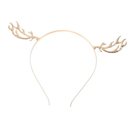 TOVINANNA Weihnachtsglitzerndes Elchgeweih-stirnband Legierung Kopftuch Damen-haarband Goldfarben Zubehör für Partys von TOVINANNA