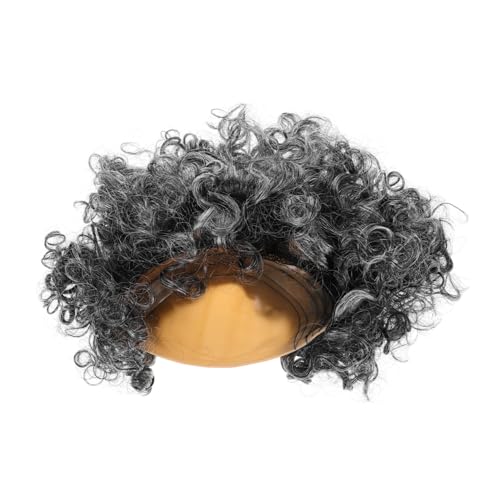 TOVINANNA Halloween Bald Cap Mit Grauer Lockiger Perücke Für Alte Mann Kostümperücke Für Cosplay Passende Für Partys Und Halloween-events von TOVINANNA