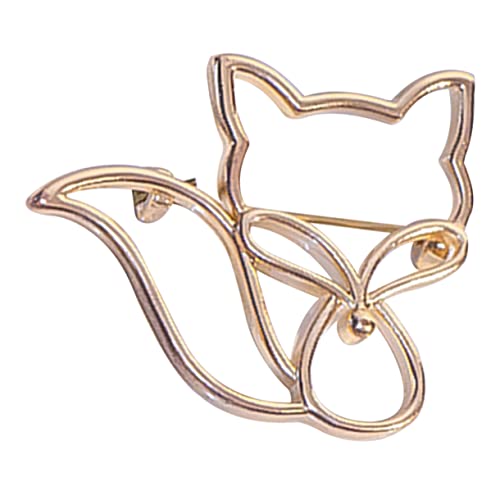 TOVINANNA Goldene Fuchs Brosche Anstecknadel mit Filigranem Design Hochwertige Schmuckaccessoire für Kleidung und Schals Perfektes für Frauen Kreative Modebrosche von TOVINANNA
