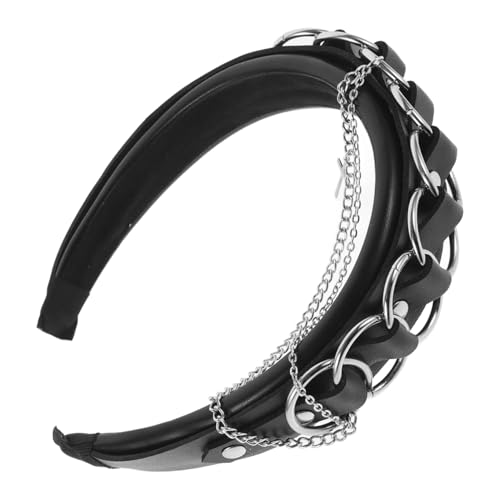 TOVINANNA Gothic Haarschmuck Mit Lederbuckeln Und Kettenelementen Stilvolles Stirnband Für Damen Für Punk Und Lolita-mode Passendes Zubehör Für Besondere Anlässe von TOVINANNA
