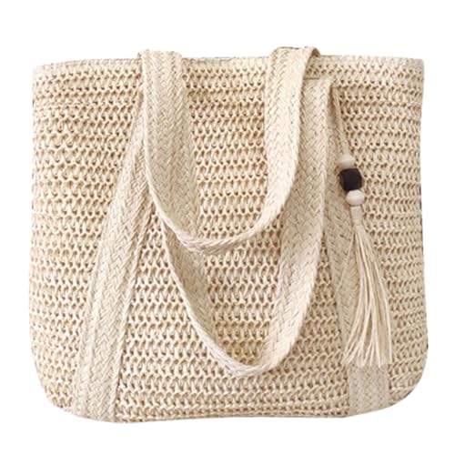 TOVINANNA Große Geflochtene Schultertasche Strandtasche Damen Handtasche Leicht Robust Vielseitig für Urlaub Alltag Geschenk Geeignet von TOVINANNA