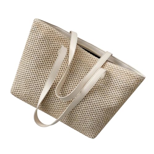 TOVINANNA Große Gewebte Strohtasche Damen Geräumige Schultertasche mit Modischem Design Vielseitig für Strand Alltag Reisen Urlaub Eleganter Look Praktische Tragetasche für Frauen von TOVINANNA