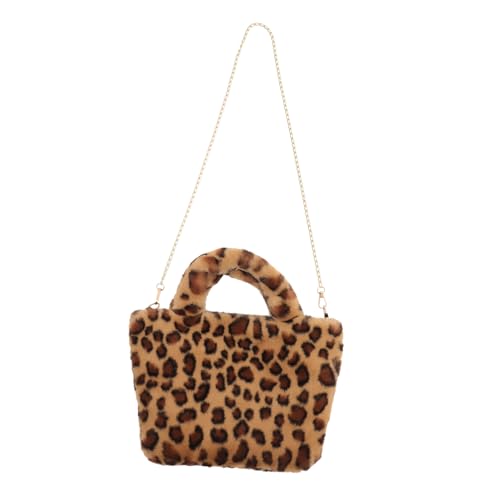 TOVINANNA Große Kapazität Plüsch Umhängetasche Damen Einzelschulter Tasche Leopard Muster Stylische Tote Bag Alltag Shopping Party Reise von TOVINANNA