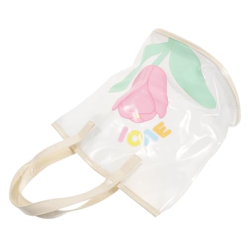 TOVINANNA Große Transparente Strandtasche mit Großem Fassungsvermögen Wasserabweisend und Tragbar Multifunktionale Kosmetiktasche und Kulturbeutel für Damen für Reisen Schwimmen und Outdoor von TOVINANNA